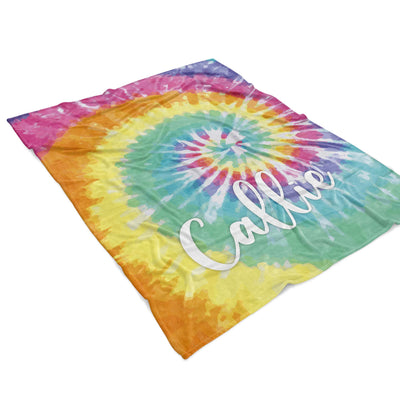 Personalized Tie Dye Rainbow Blanket