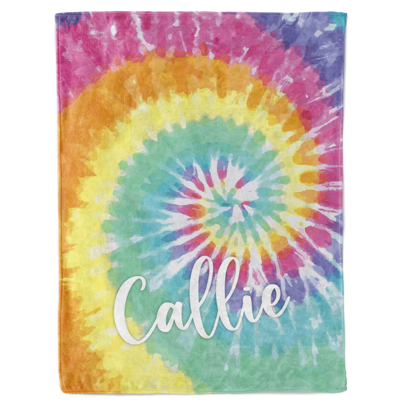 Personalized Tie Dye Rainbow Blanket