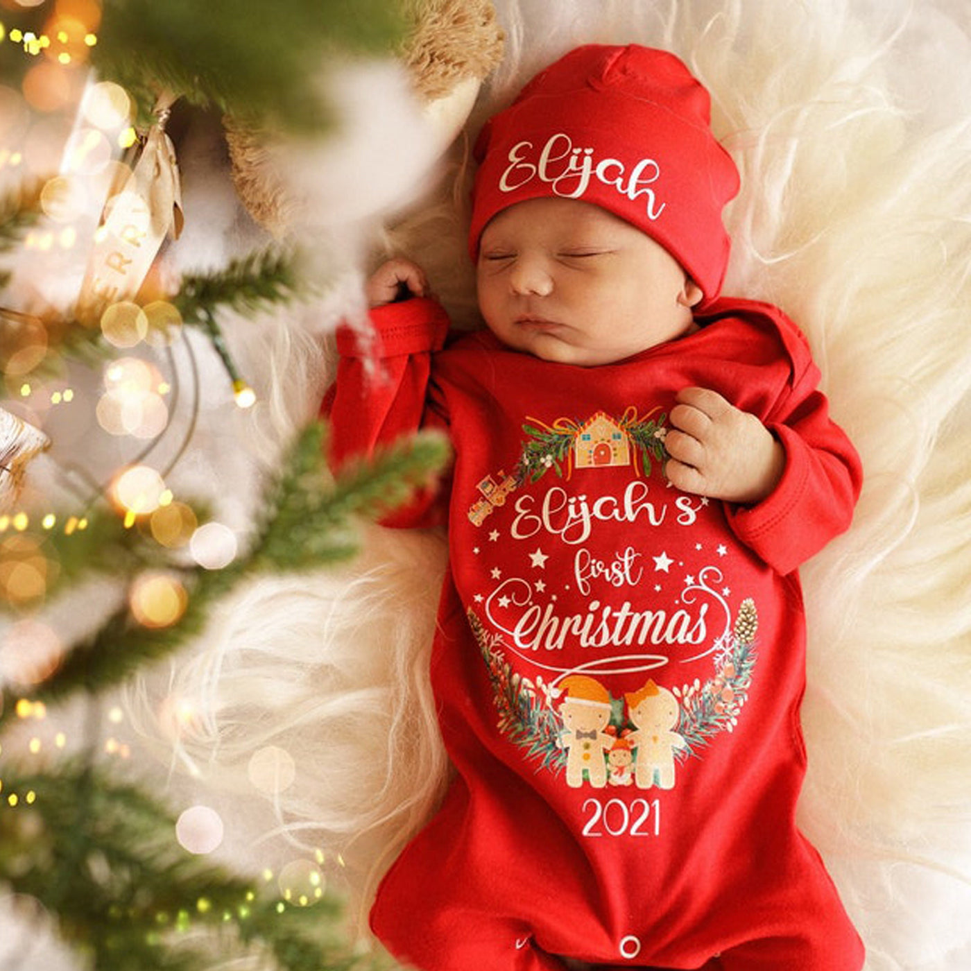 Personalized My 1st Christmas Baby Grow