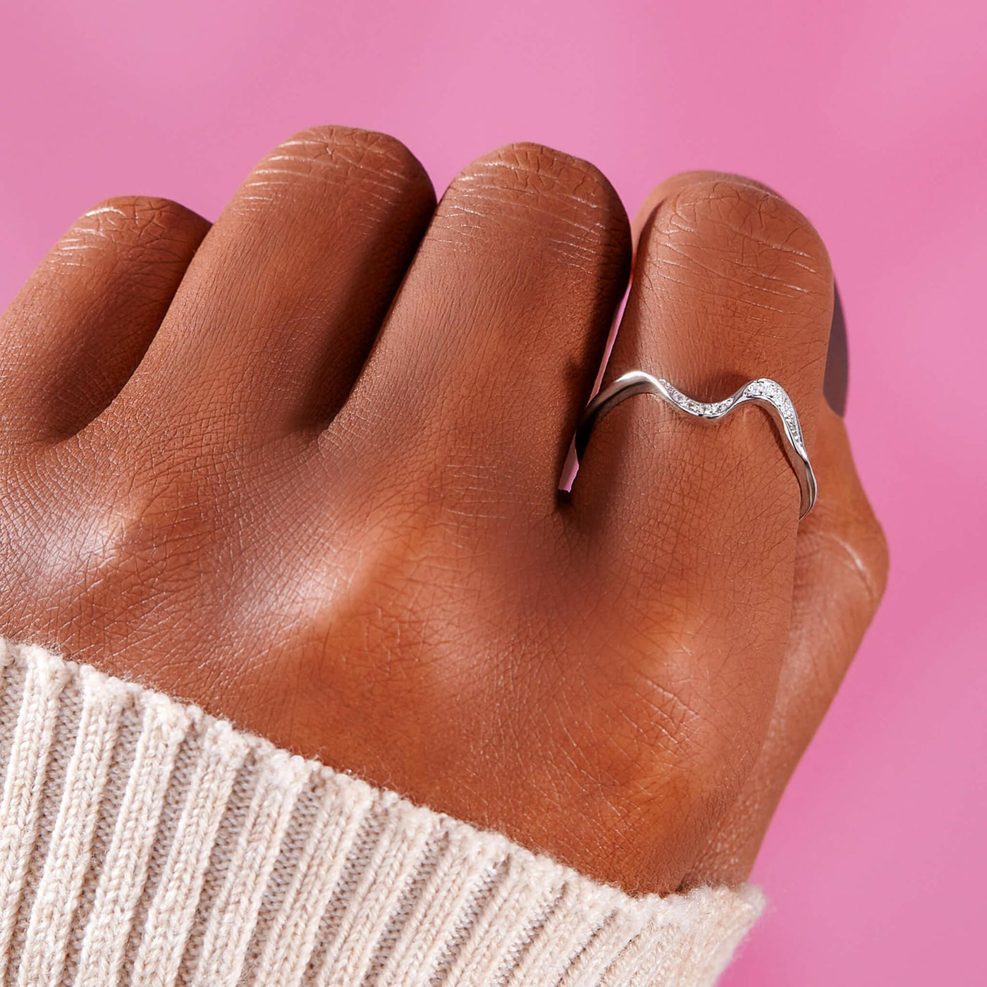 FOR MY RIDE OR DIE MINIMALIST WAVE RING