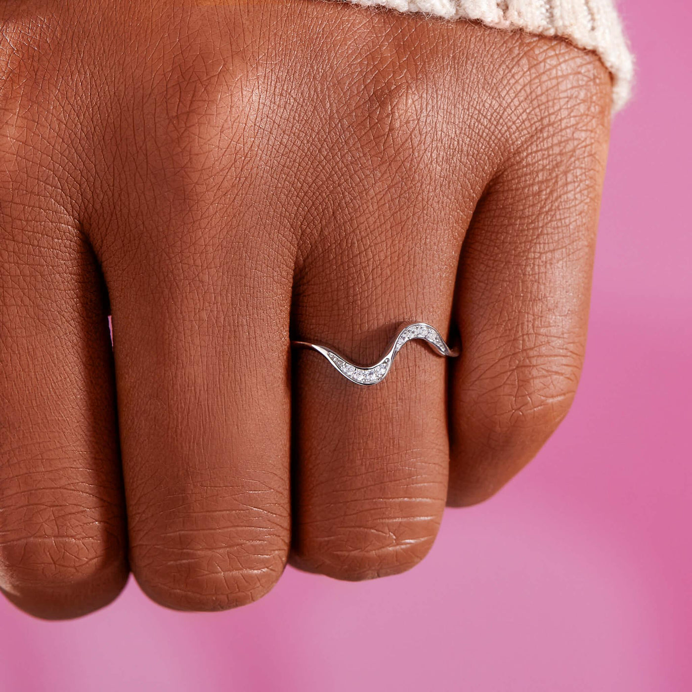 FOR MY RIDE OR DIE MINIMALIST WAVE RING