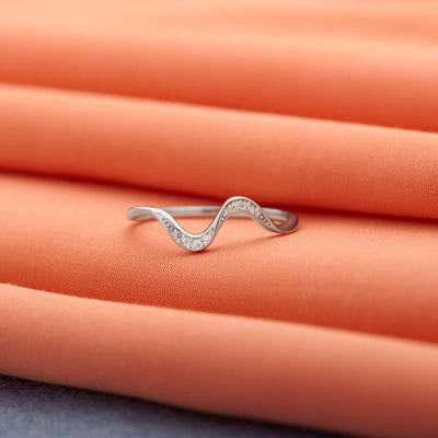 STAY POSITIVE HAPPY STRONG MINIMALIST WAVE RING